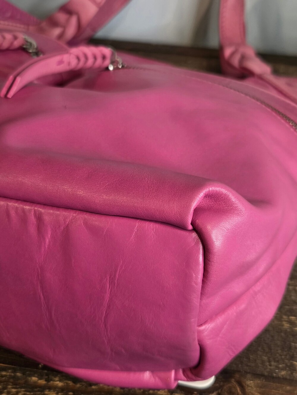 Radley London Pink Leather Whipstitch Tote Shoulder Bag - EUC - Picture 6 of 16
